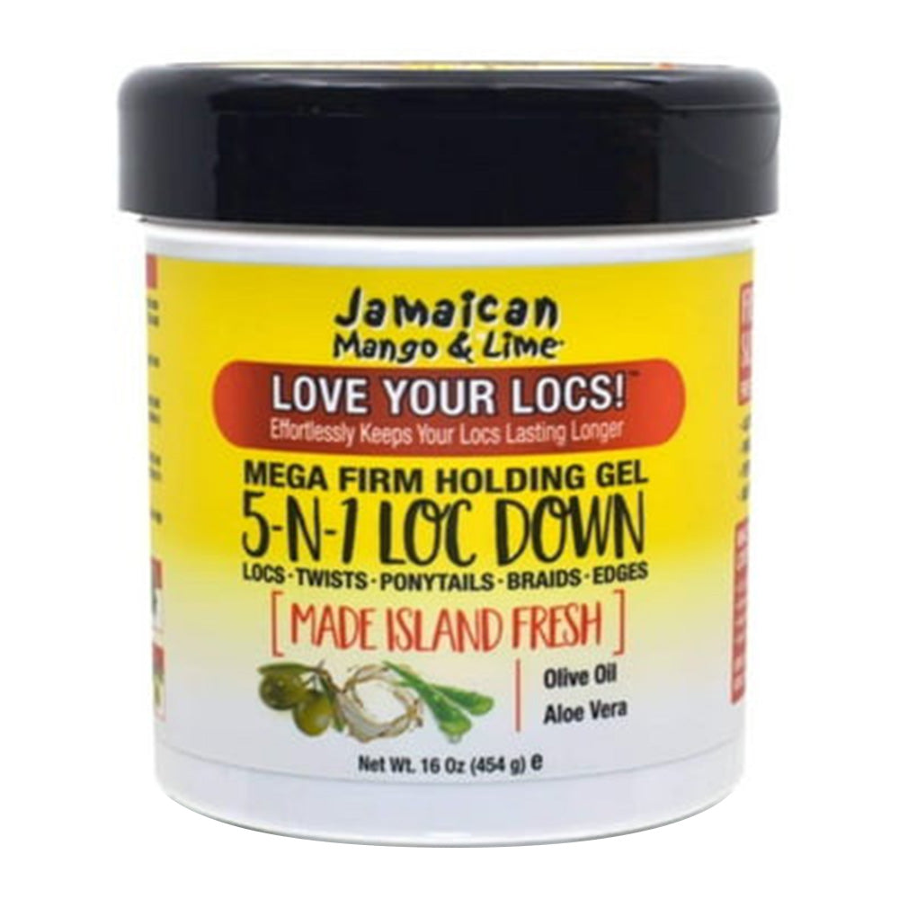 Jamaican Mango and Lime 5 in 1 Loc Down Gel Firm Hold and Shine for Natural Hair 16Oz (454g)