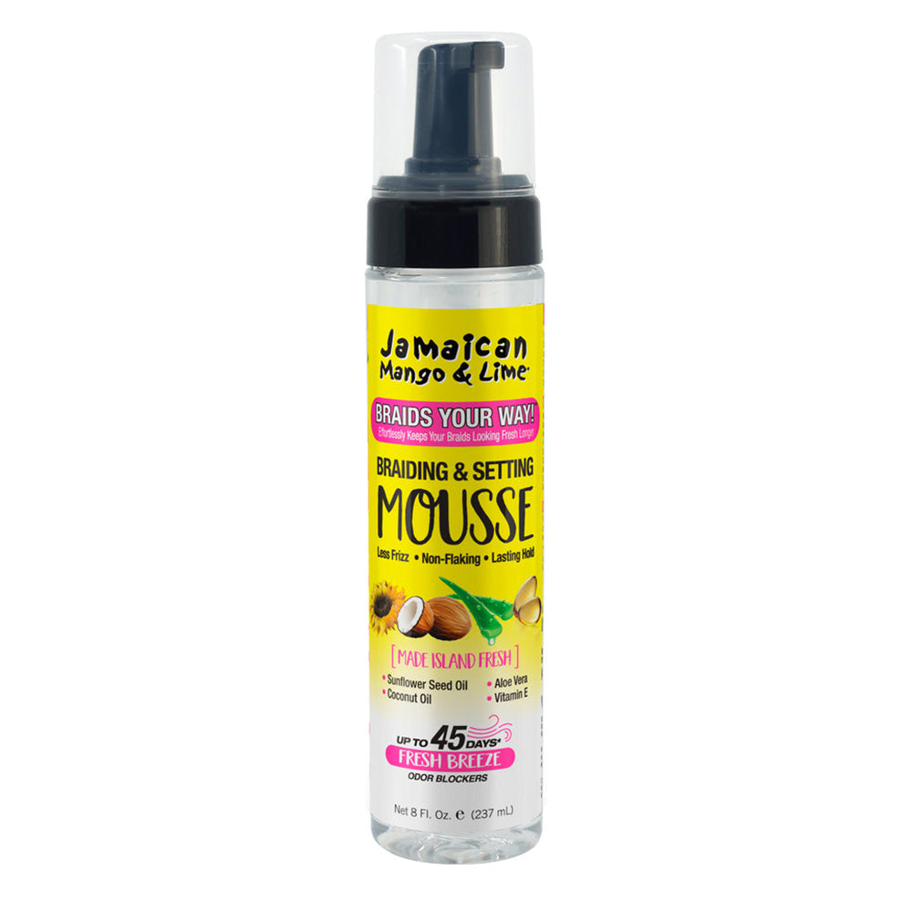 Jamaican Mango and Lime Braid and Setting Hair Mousse for Long Lasting Hold and Frizz Control 8Oz (237ml)