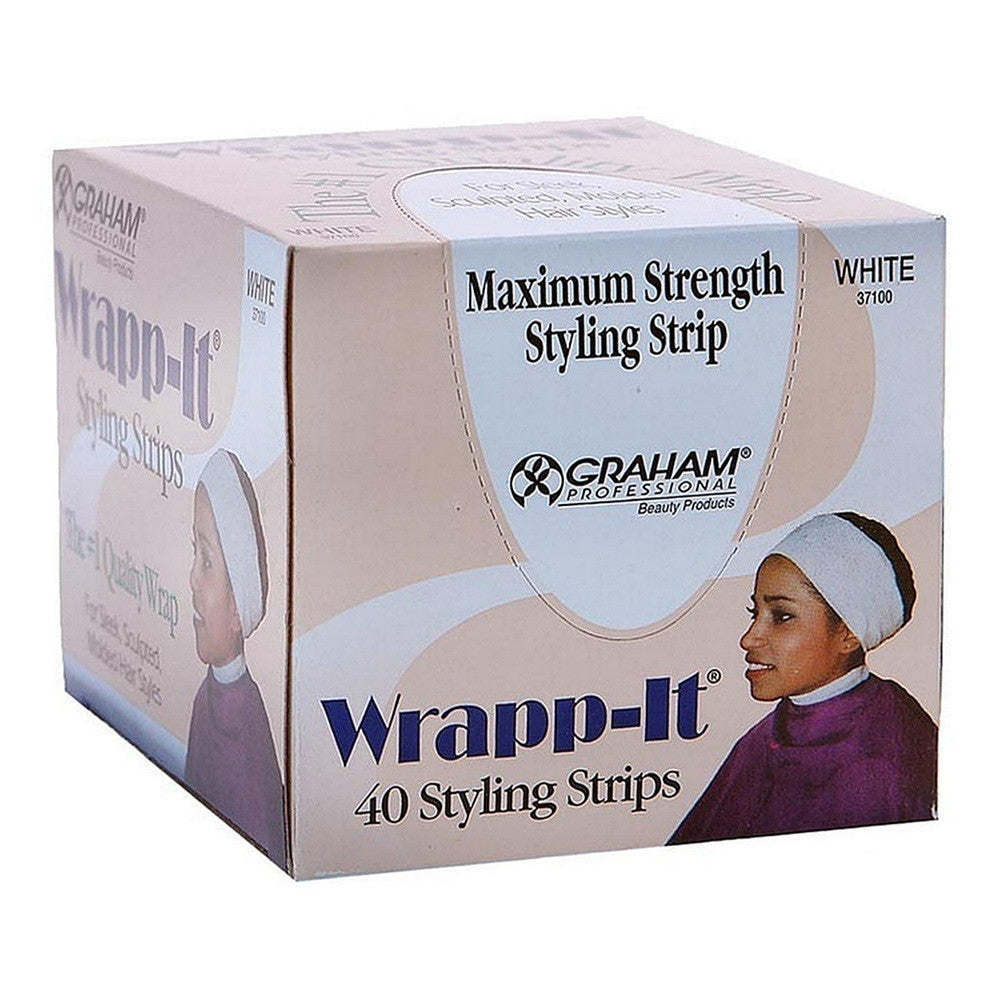 Graham Professional Wrapp-It White Maximum Strength Hair Skin Styling Strips, 40 Ea
