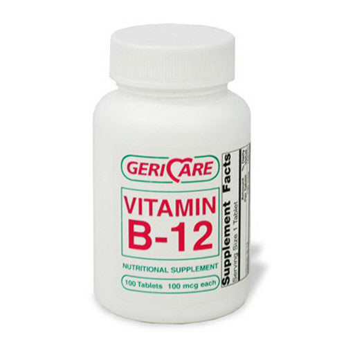 Geri Care Vitamin B 12 100 Mcg Nutritional Supplement Tablets, 100 Ea