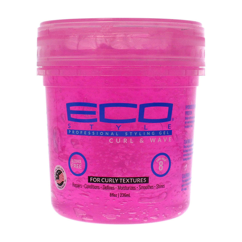 Eco Style Hair Gel Curl And Wave Anti Itchy Moisturizes, 8 Oz