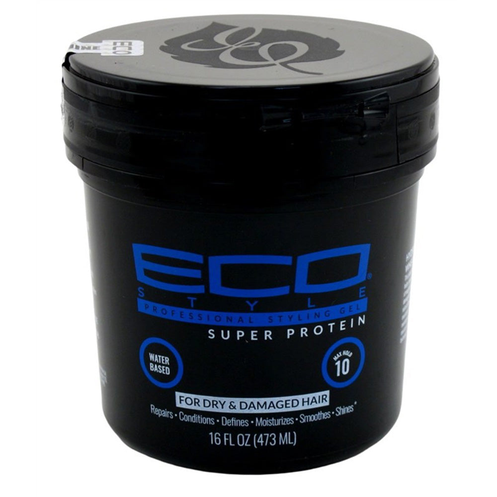 Eco Styler Styling Gel Blue/Black Super Protein for Dry Damaged Hair 16Oz (473ml)