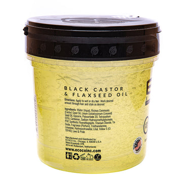 Eco Style Black Castor Flaxseed Oil styling Gel, 16 Oz