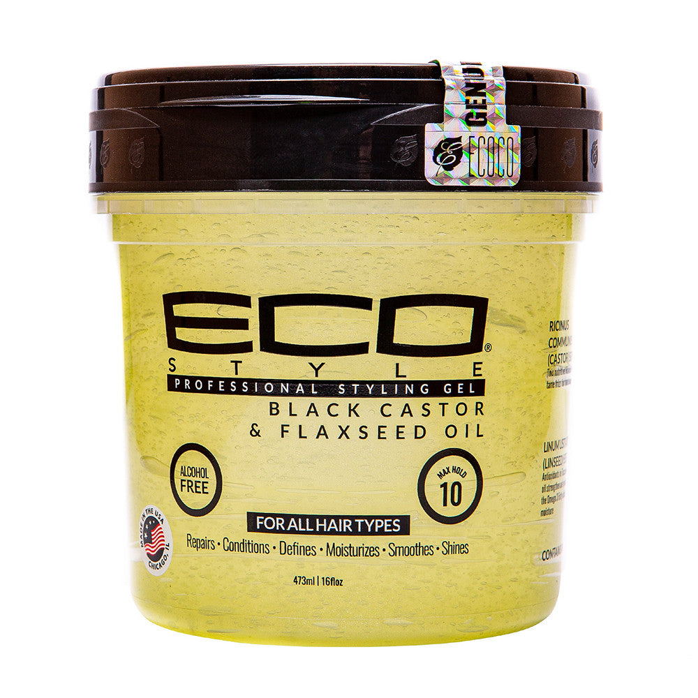 Eco Style Black Castor Flaxseed Oil styling Gel, 16 Oz