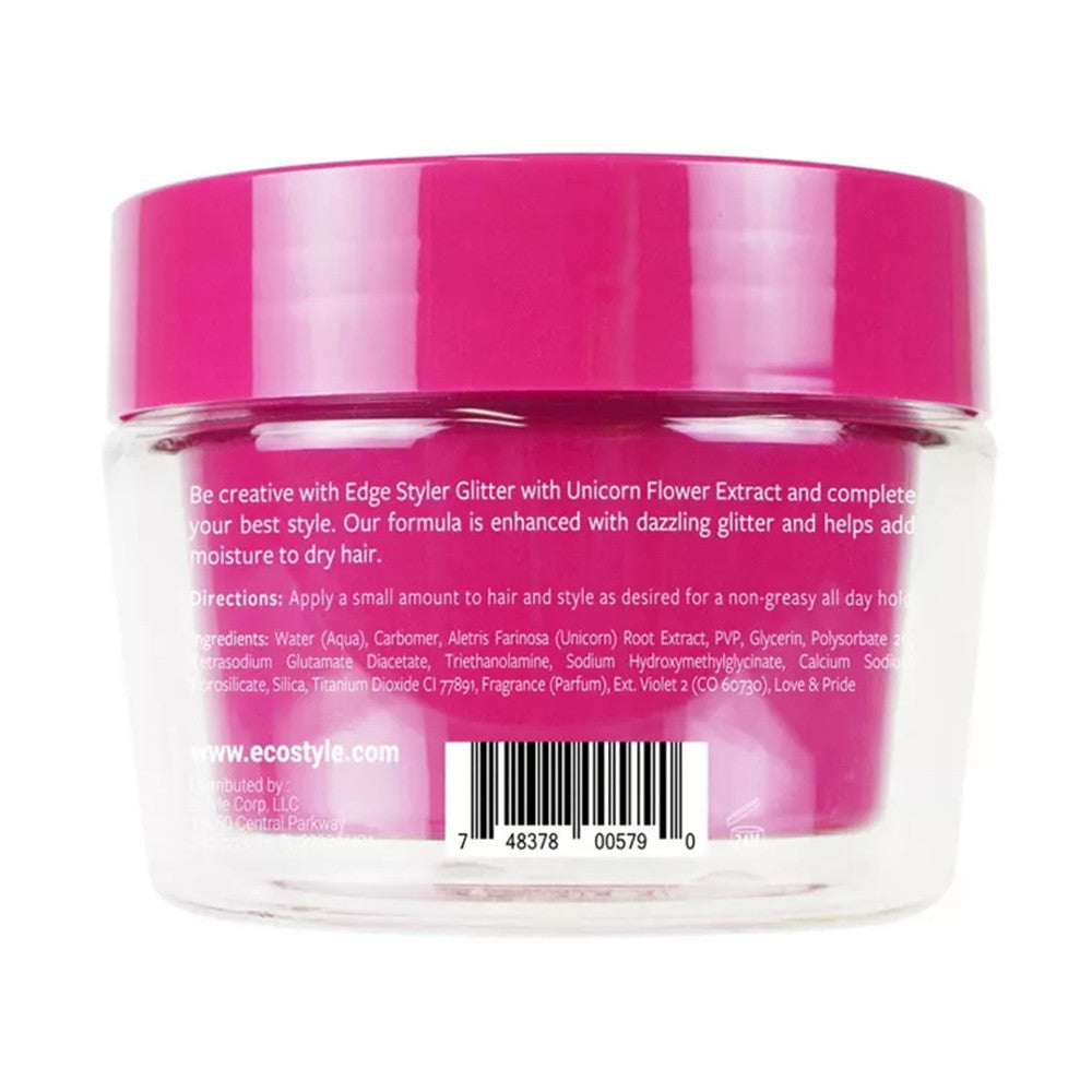 Eco Styler Glitter Pomade Strong Hold Edge Styler Gel, 3 Oz
