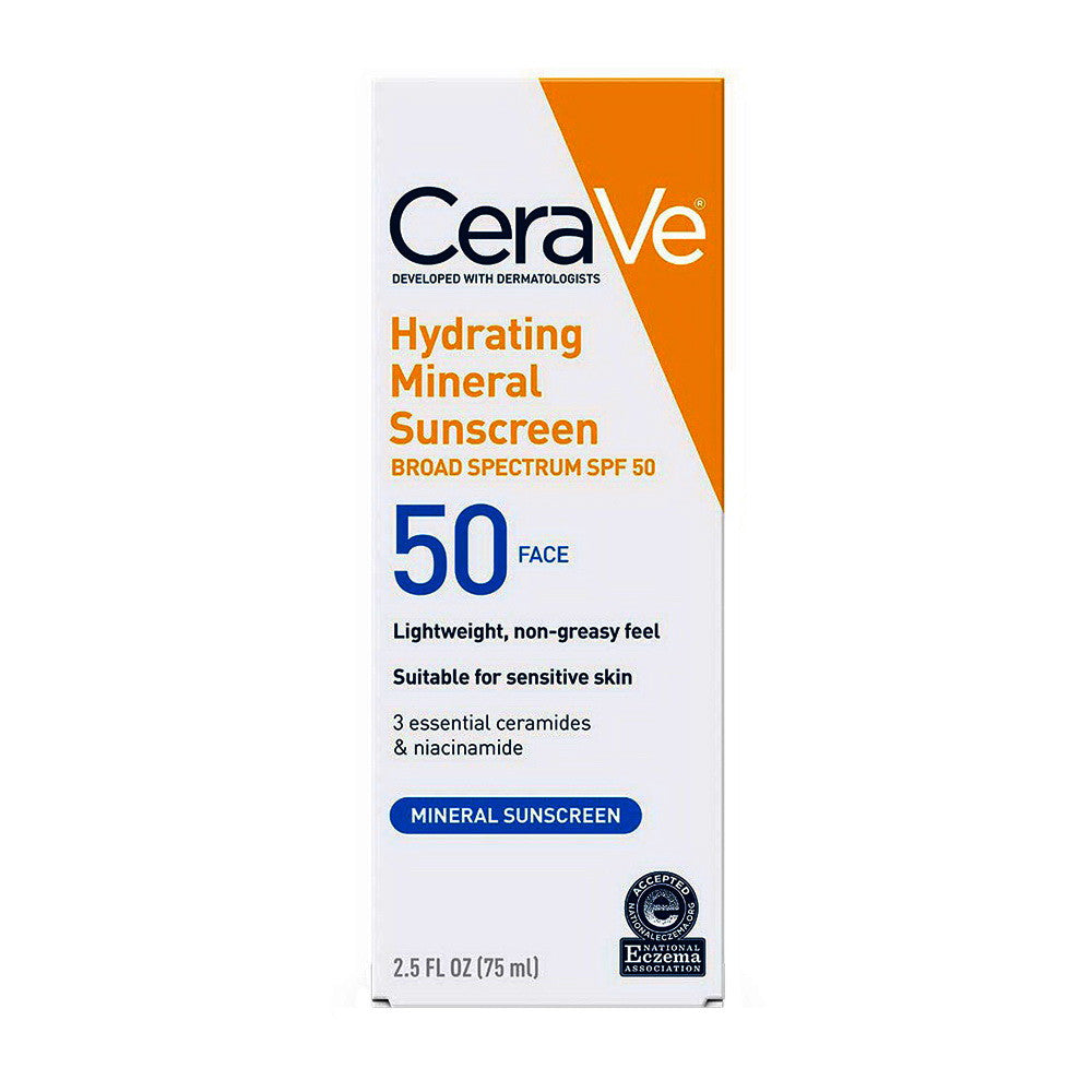 CeraVe Mineral Sunscreen Lotion for Face SPF 50, 2.5 Oz