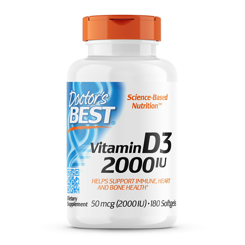 Doctors Best Vitamin D3 2000 IU Softgel Capsules, 180 Ea