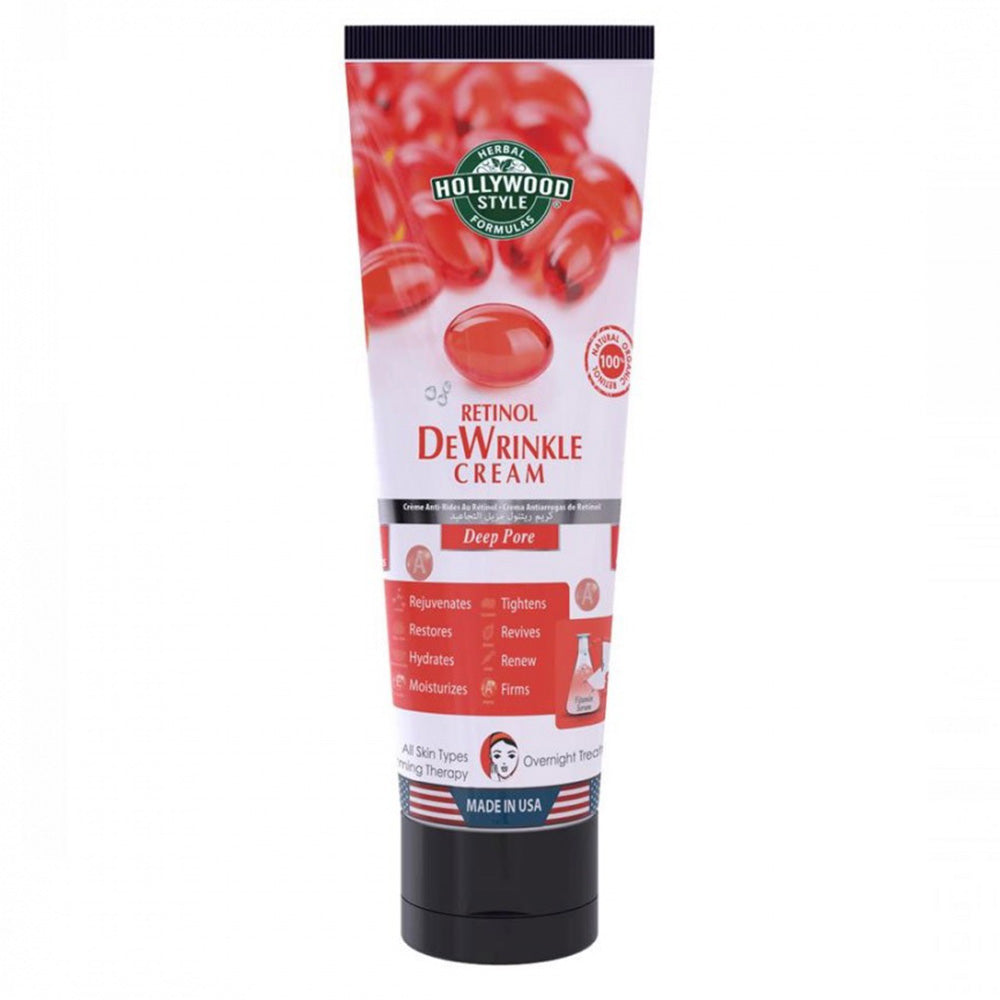 Hollywood Style Retinol Dewrinkle Face Cream Anti Aging and Firming Skin Care 3.2Oz (100ml)