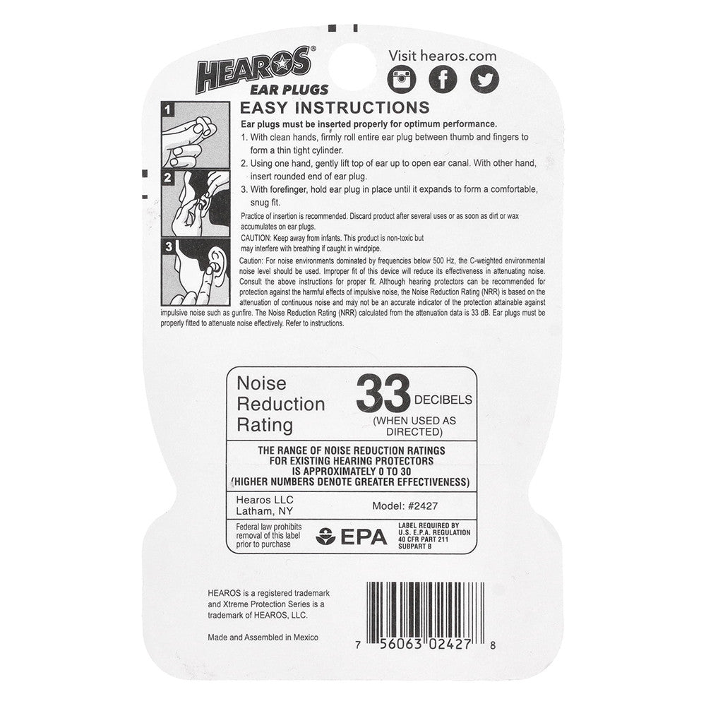 Hearos Xtreme Protection Series Ear Plugs, 14 Pairs