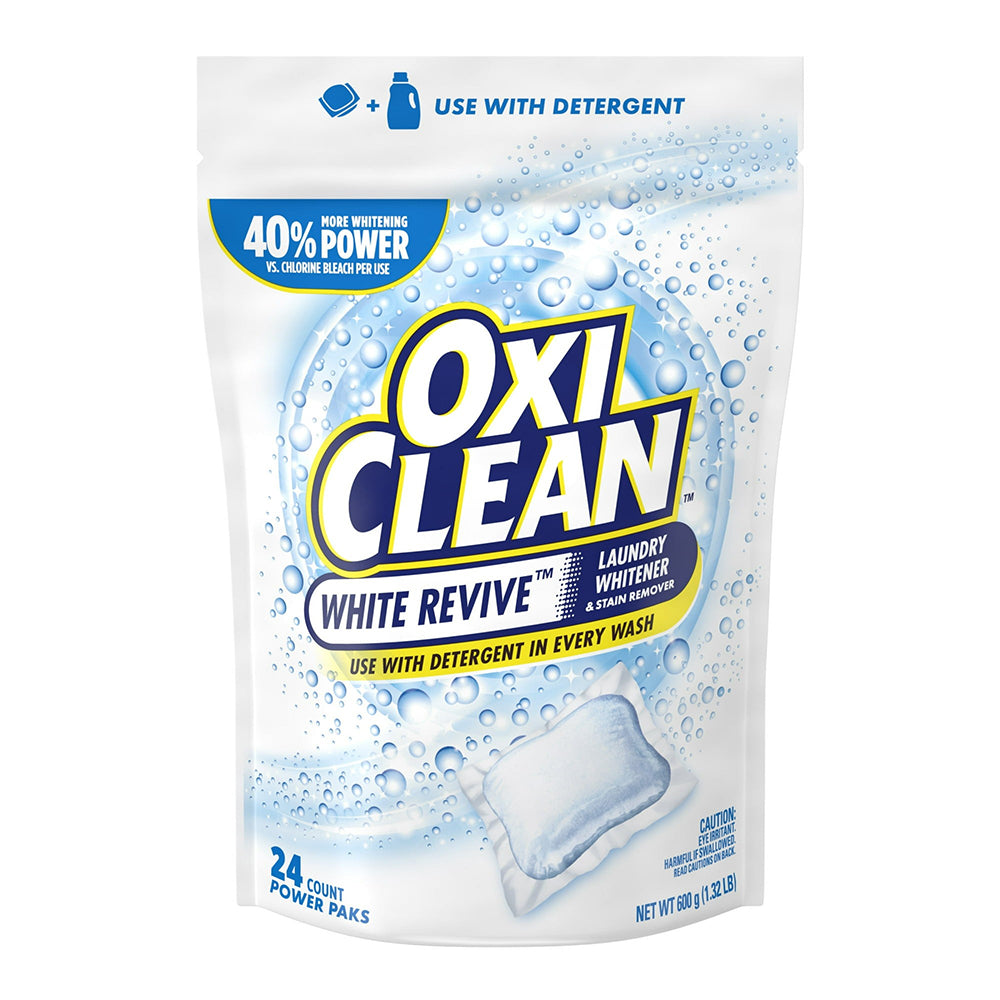 OxiClean White Revive Laundry Whitener and Stain Remover Power Packs 24Ea