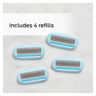 Schick Hydro Silk Razor Cartridges Refill for Women, 4 Ea