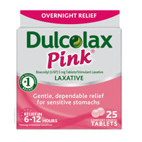 Dulcolax Pink Laxative Tablet, Overnight Relief, 25 Ea