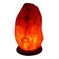Himalayan Salt Crystal Lamp With Medium 10 inches Wood Base By Aloha Bay, 1 Ea