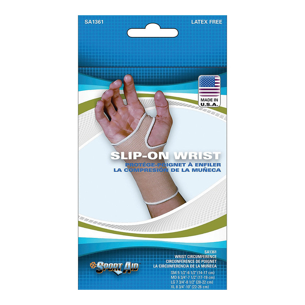Sportaid Wrist Brace Slip-On, Beige, Small, 1 Ea