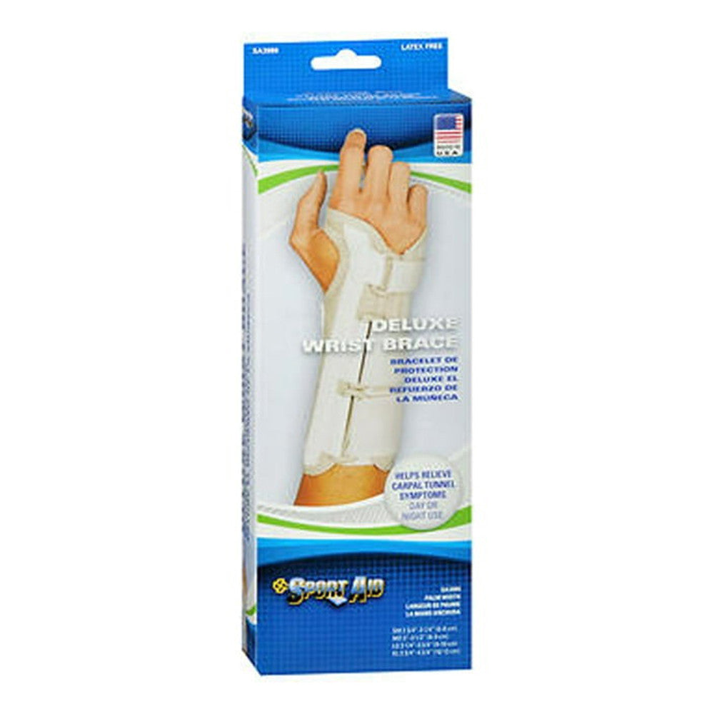 Sportaid Wrist Brace Support Deluxe Right, Beige, Large, 1 Ea