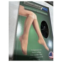 Loving Comfort Sheer Fashion Knee High Stockings 20 to 30Mmhg Closed Toe Women Black, Medium, 1 Pair