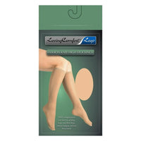 Loving Comfort Sheer Fashion Knee High Stockings 20 to 30Mmhg Closed Toe Women Black, Medium, 1 Pair
