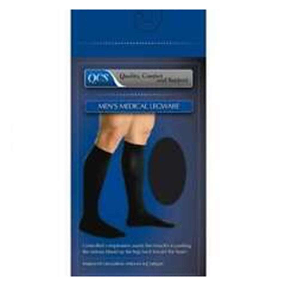 Loving Comfort Dress Mens Medical Socks Knee High 10 to 15Mmhg Closed Toe Black, Small or Medium, 1 Pair
