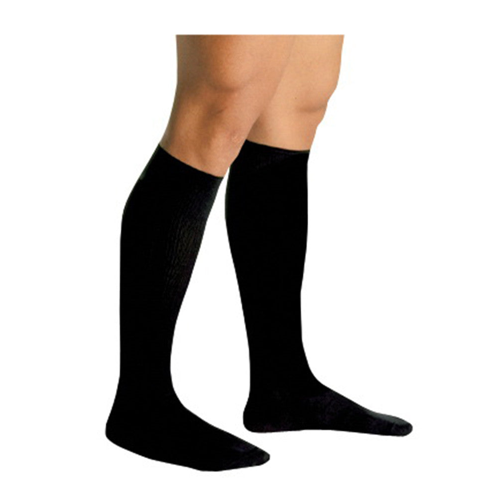 Loving Comfort Dress Mens Medical Socks Knee High 10 to 15Mmhg Closed Toe Black, Small or Medium, 1 Pair