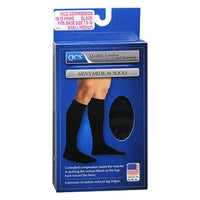 Loving Comfort Dress Mens Medical Socks Knee High 10 to 15Mmhg Closed Toe Black, Small or Medium, 1 Pair