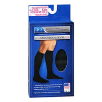Loving Comfort Dress Mens Medical Socks Knee High 10 to 15Mmhg Closed Toe Black, Large, 1 Pair