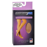 Loving Comfort Surgical Weight Thighs Highs Stay Top 20 to 30Mmhg Closed Toe Unisex Beige Large, 1 Pair