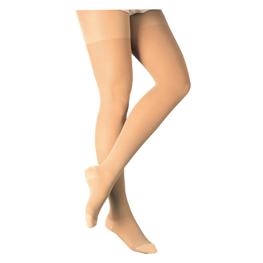 Loving Comfort Thigh High Support Stockings 15 to 20mm Closed Toe Beige, Medium, 1 Pair