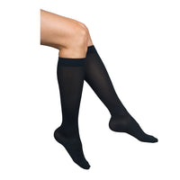 Loving Comfort Support Knee High Socks 8 to 15mm Closed Toe Womens Black, Medium, 1 Pair