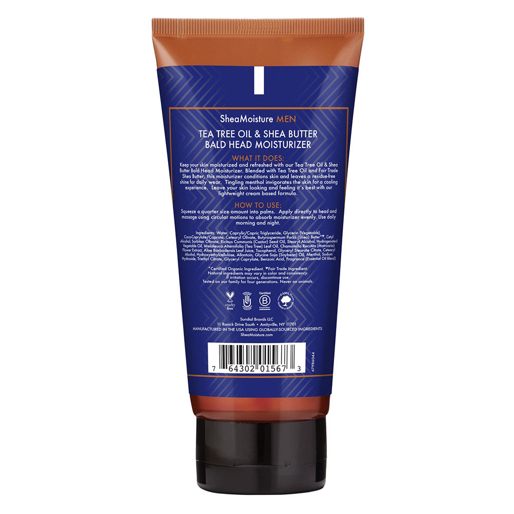Shea Moisture for Men Bald Head Moisturizer Tea Tree Oil and Shea Butter, 5.5 Oz
