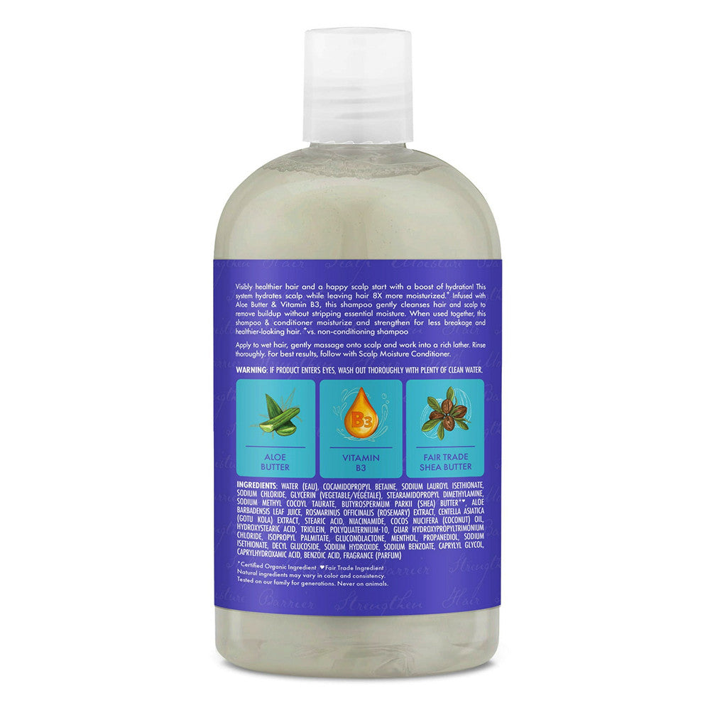 Shea Moisture Scalp Moisture Daily Shampoo with Vitamin B3 for All Hair Types, Aloe Butter, 13 Oz