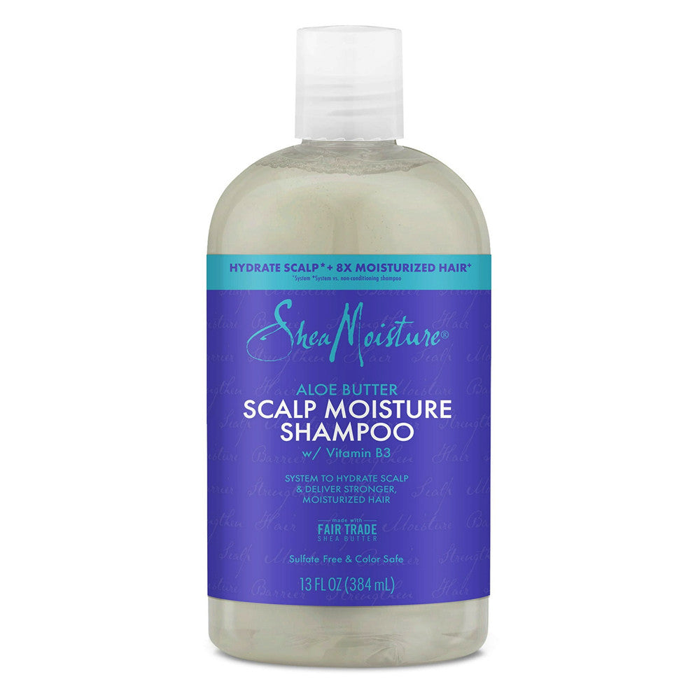 Shea Moisture Scalp Moisture Daily Shampoo with Vitamin B3 for All Hair Types, Aloe Butter, 13 Oz