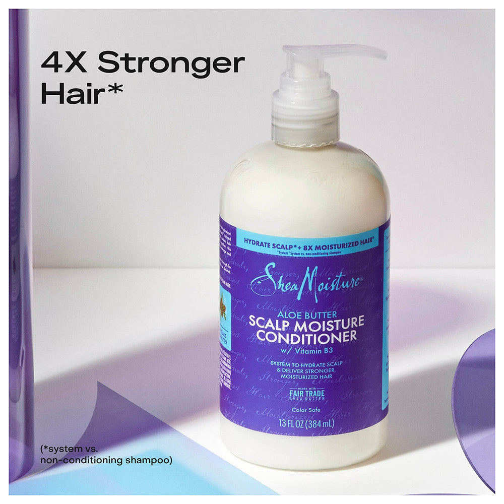 Shea Moisture Scalp Care Hydrating Daily Conditioner Vitamin B3 and Aloe Butter All Hair Types, 13 Oz
