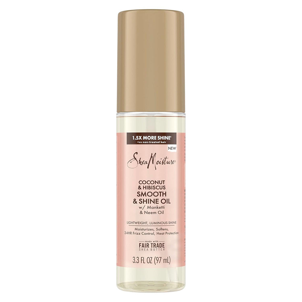 Shea Moisture Smooth and Shine Oil Coconut and Hibiscus for Lightweight, 3.3 Oz