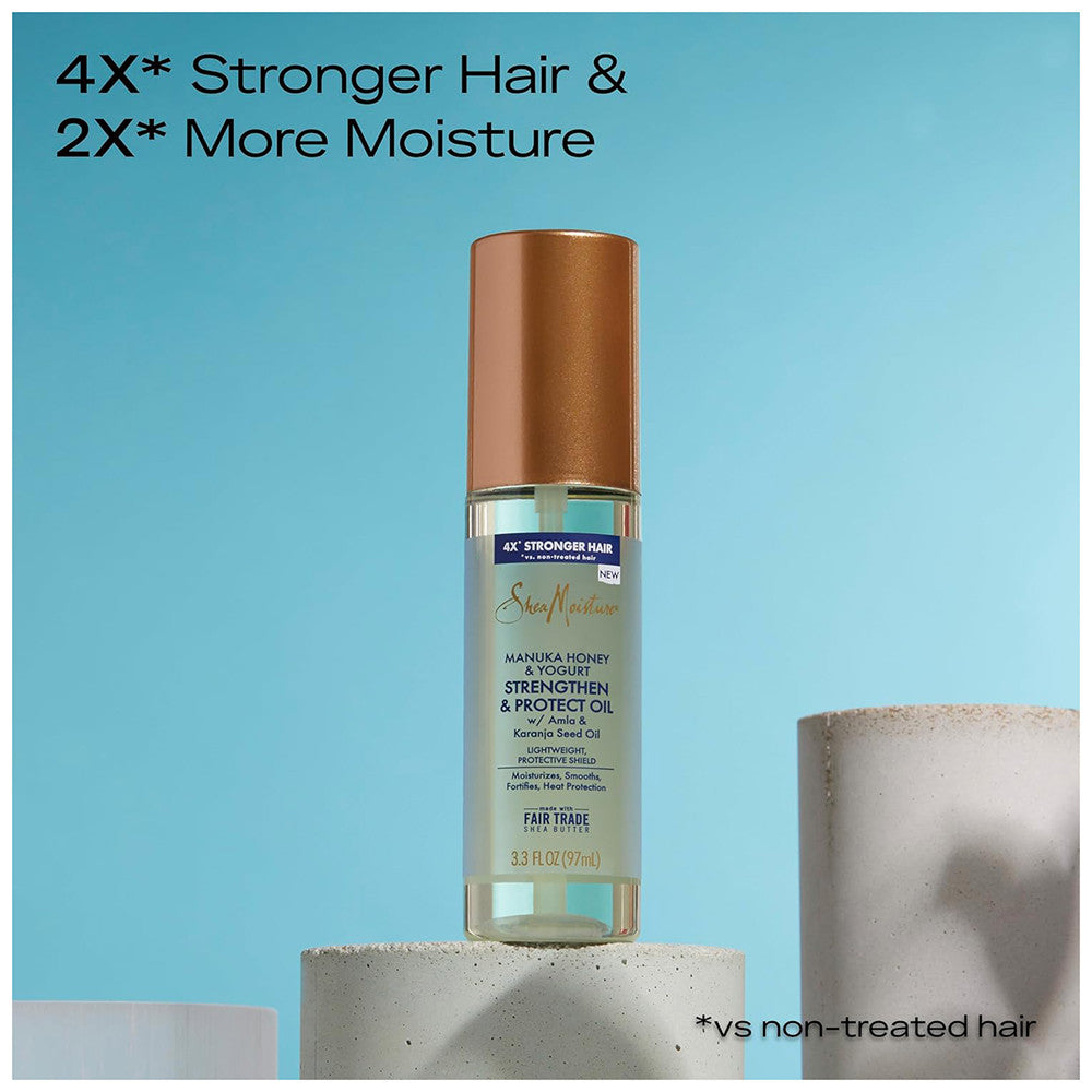 Shea Moisture Strengthen and Protect Hair Oil Manuka Honey and Yogurt for a Lightweight, 3.3 Oz