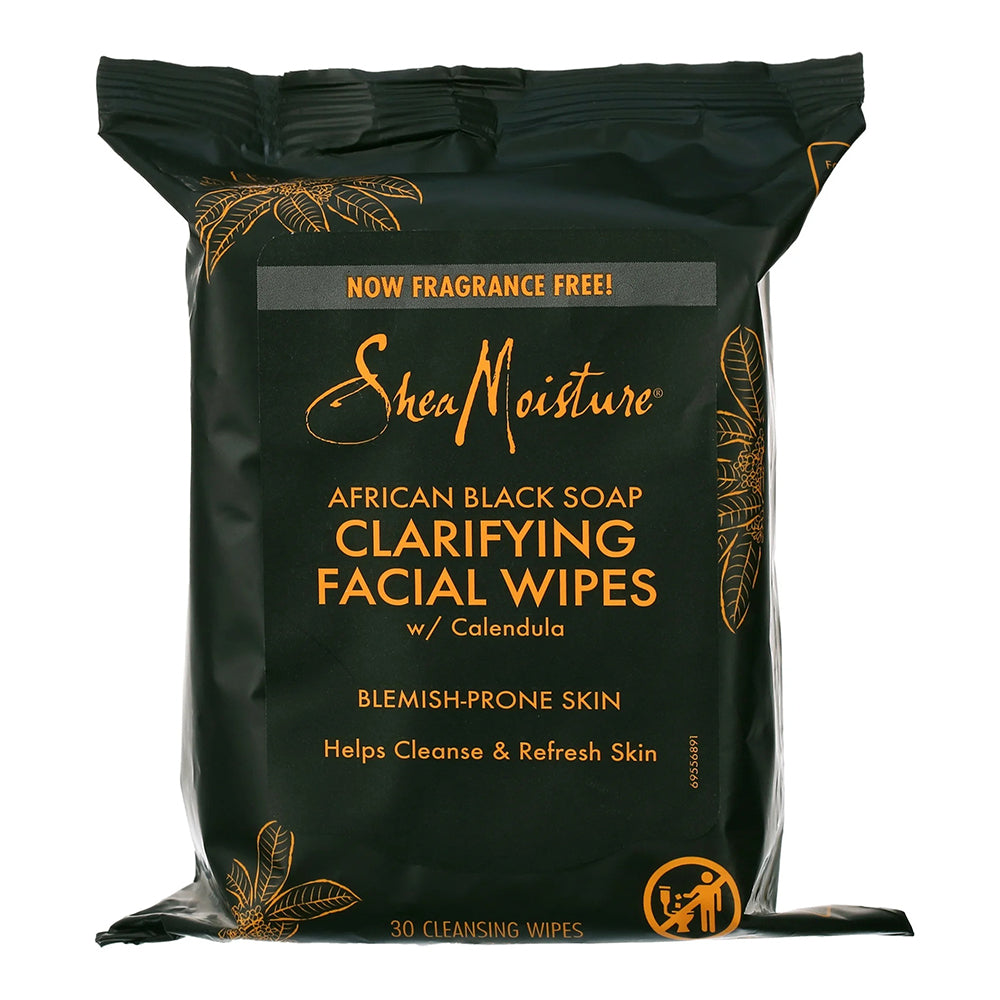 SheaMoisture African Black Soap Facial Wipes, 30 Ea
