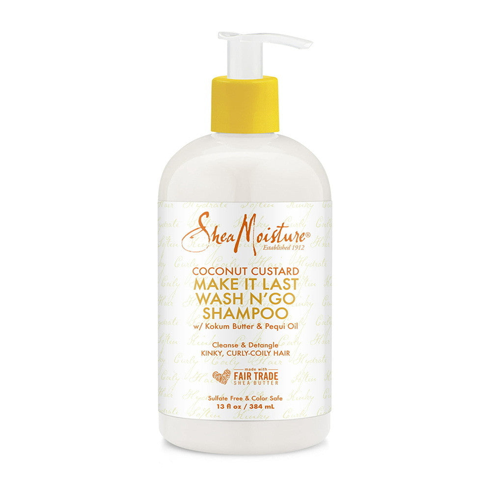 Shea Moisture Coconut Custard Make It Last Wash N Go Shampoo, 13 Oz