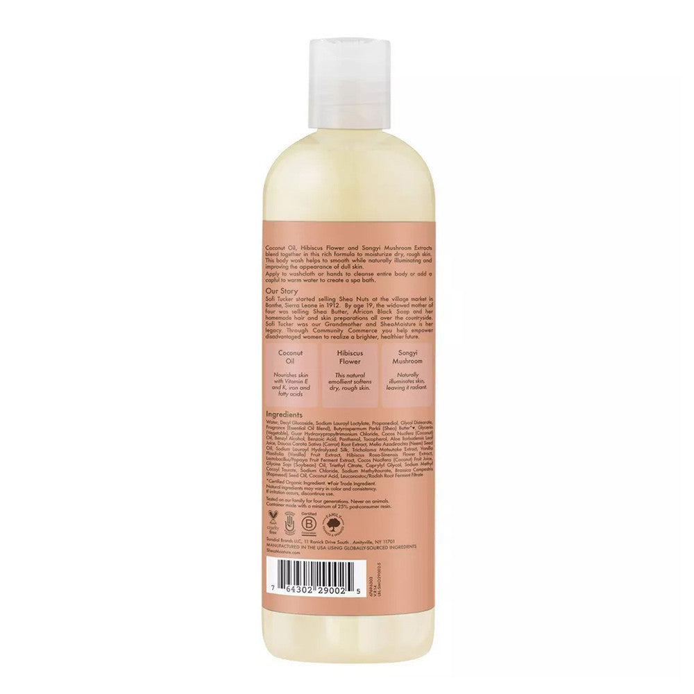 Shea Moisture Coconut and Hibiscus Illuminating Body Wash, Dull Skin, 13 Oz