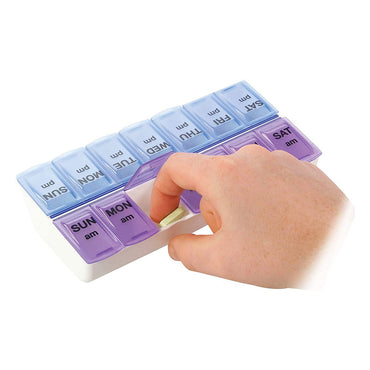Apex Twice-A-Day Weekly Pill Organizer, Model No : 70059, Assorted, - 1 Set