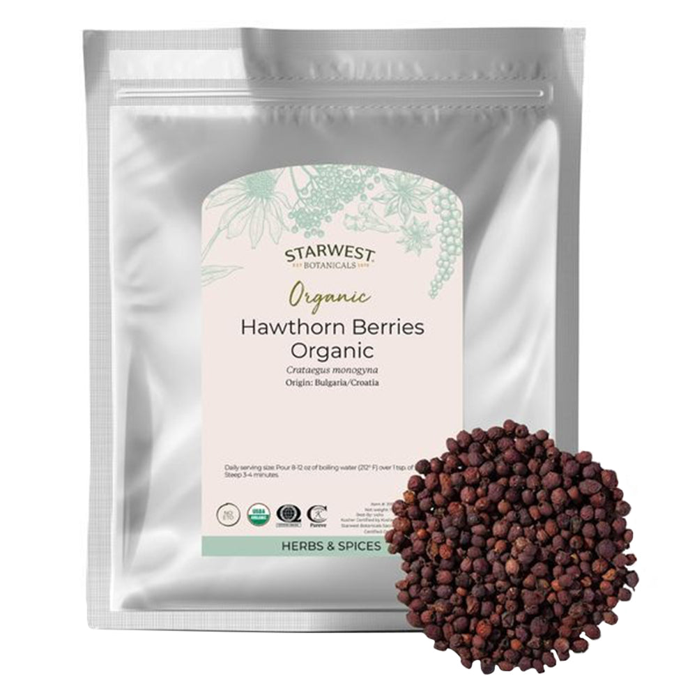 Starwest Botanicals Hawthorn Berries Whole Organic Help Support Digestion and Promote Overall Health 1Lbs