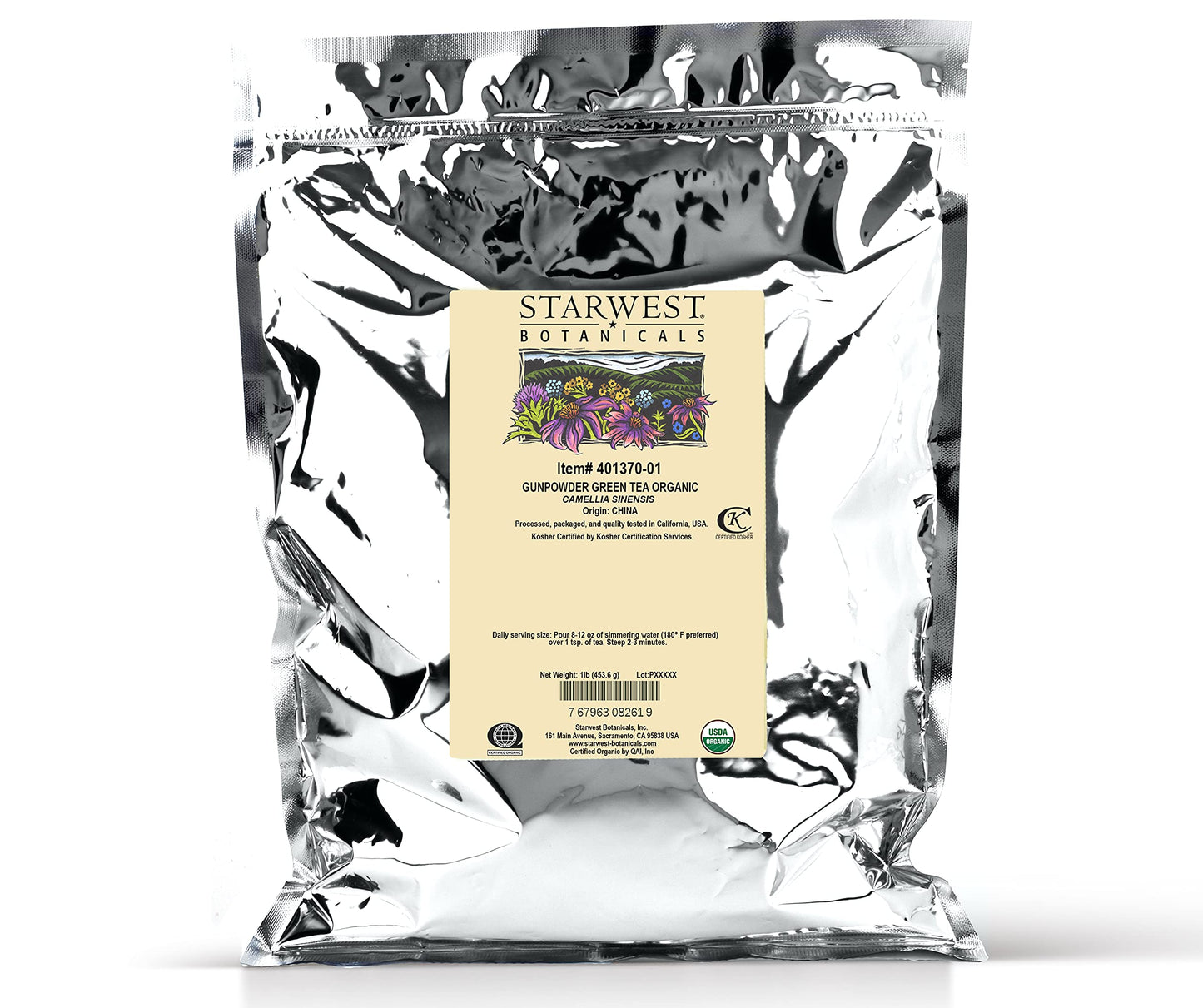 Starwest Botanicals Green Organic Tea, 1 Lb