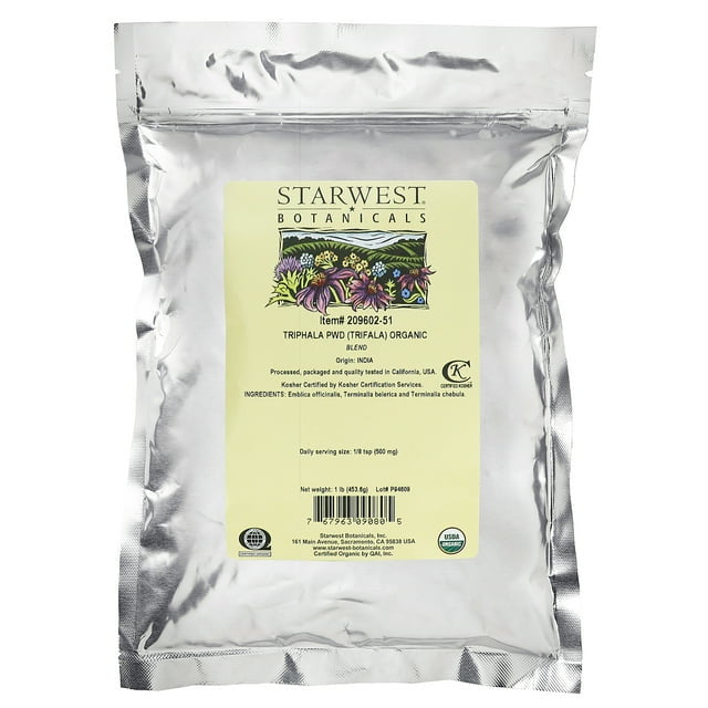 Star West Botanicals Organic Triphala Powder, 16 Oz