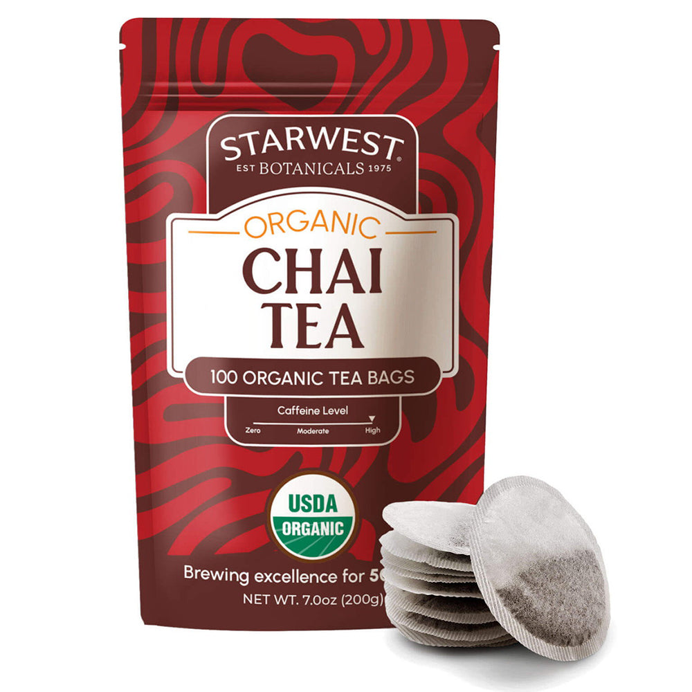 Starwest Botanicals Chai Organic Balanced Blend Tea Bags 100Ea