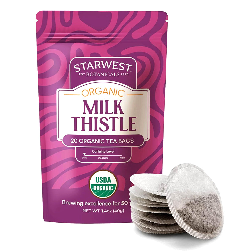 Starwest Botanicals Milk Thistle Seed Tea Bags Organic 1.4Oz (40g)