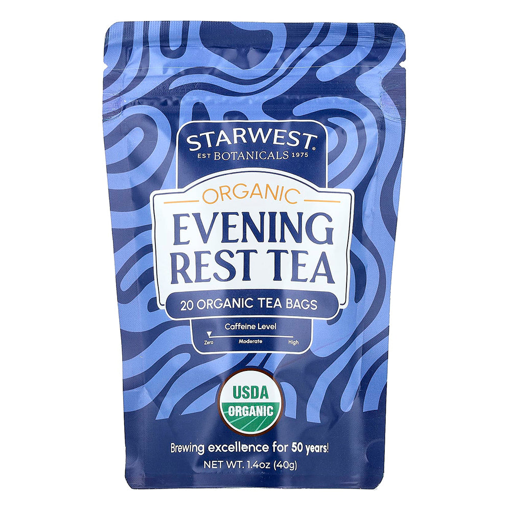 Starwest Botanicals Organic Evening Rest Tea Bags Caffeine Free 20Ea