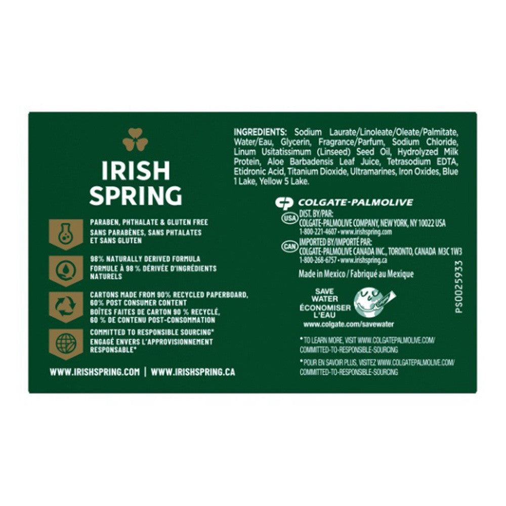 Irish Spring Aloe Mist Deodorant Bar Soap, 3.7 Oz, 3 Ea