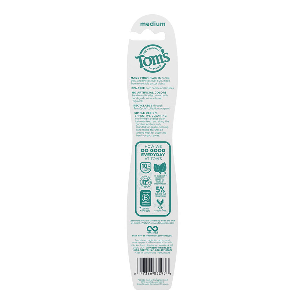 Toms Of Maine Adult Toothbrush Naturally Clean, Medium - 1 Ea