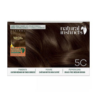 Clairol Natural Instincts Brass Free Haircolor Kit, Medium Brown 5C, 1 Ea