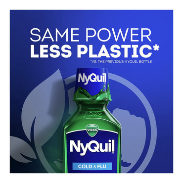 Vicks Nyquil Cold And Flu Relief Liquid Original Flavor, Twin Pack, 12 Oz