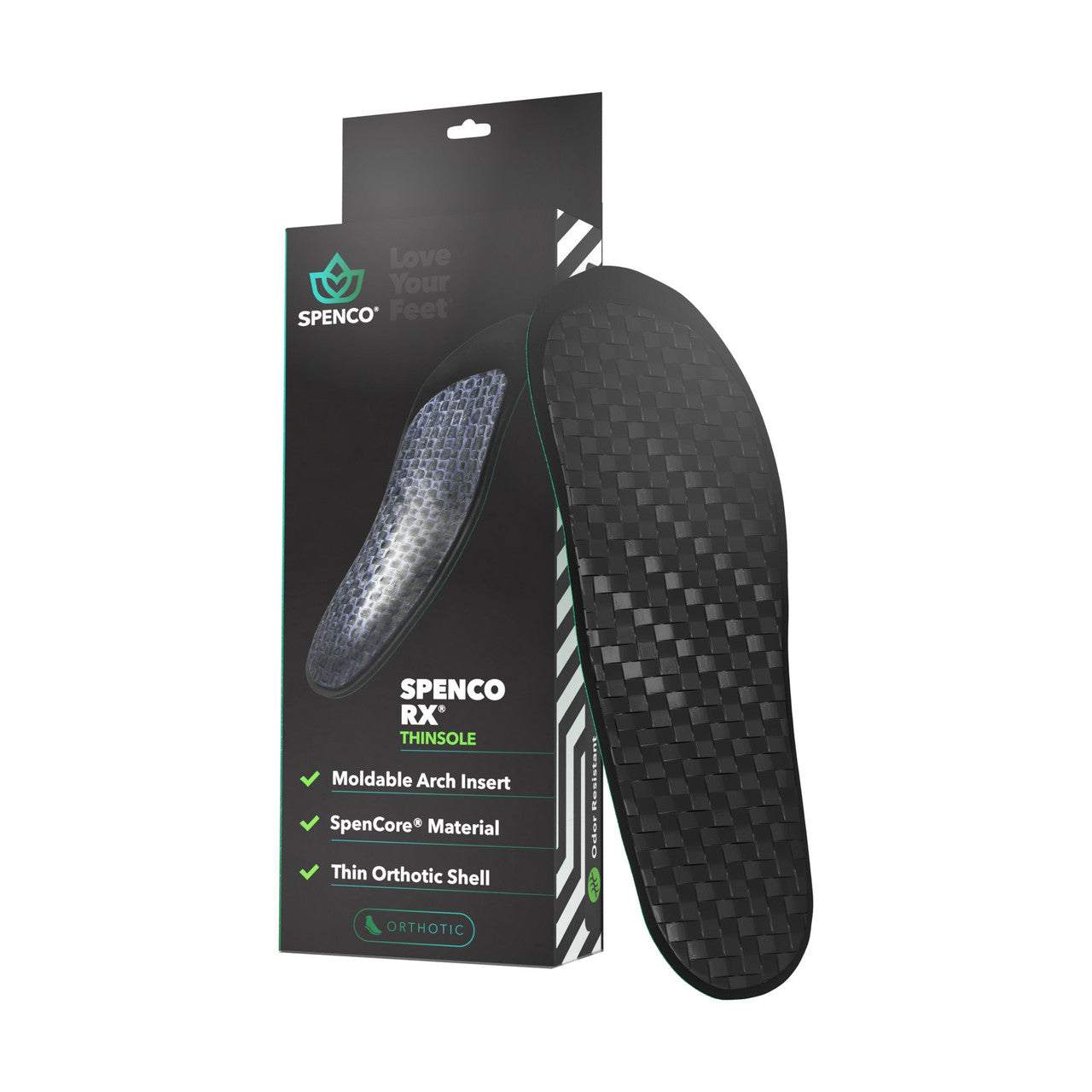 Spenco 3/4 Length Thinsole Orthotic Arch Support Shoe Insoles, 1 Ea