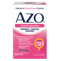 Azo Dual Protection Urinary and Vaginal Prebiotic Support Capsules, 30 Ea